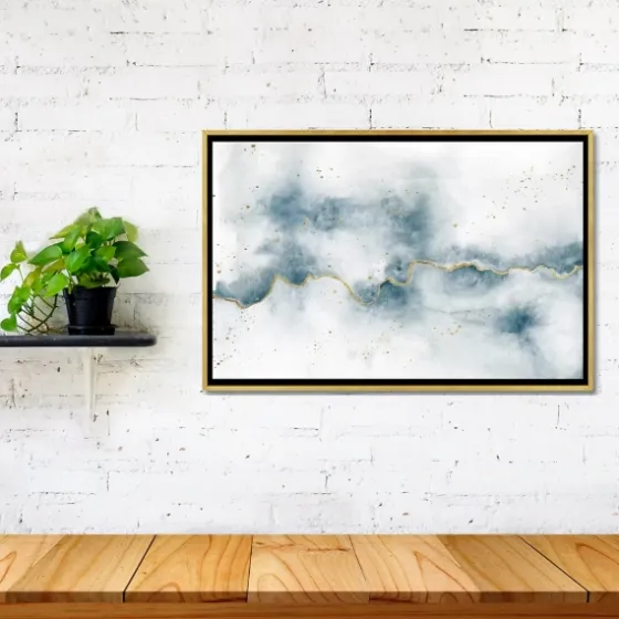 Golden Thread Abstract Canvas Framed Art-Kirkland's Home Discount