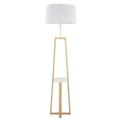 Golden Triangle Marble Shelf Floor Lamp-Kirkland's Home Shop
