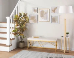 Golden Triangle Marble Shelf Floor Lamp-Kirkland's Home Shop