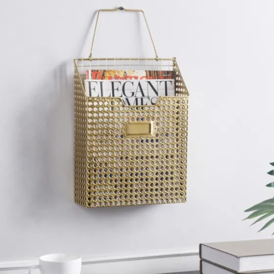 Golden Woven Metal File Folder, 17 In.-Kirkland's Home Sale