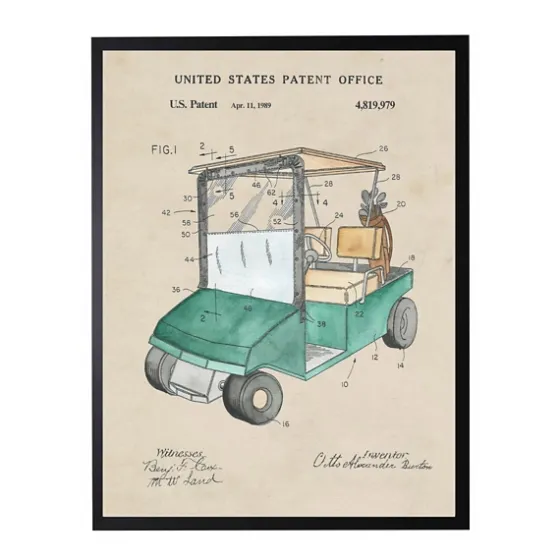 Golf Cart Patent Framed Art Print-Kirkland's Home Best