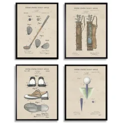 Golf Patents Framed Art Prints, Set Of 4-Kirkland's Home Fashion