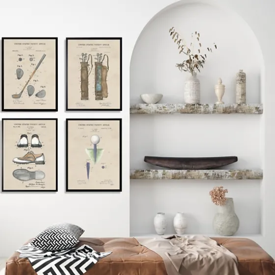 Golf Patents Framed Art Prints, Set Of 4-Kirkland's Home Fashion