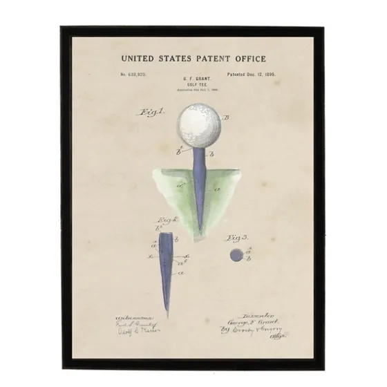 Golf Tee Patent Framed Art Print-Kirkland's Home Online