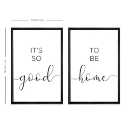 Good To Be Home Black Framed Art Prints, Set Of 2-Kirkland's Home Clearance