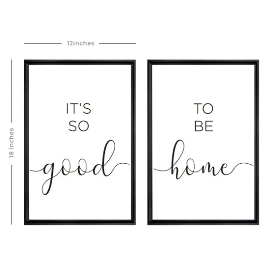 Good To Be Home Black Framed Art Prints, Set Of 2-Kirkland's Home Clearance