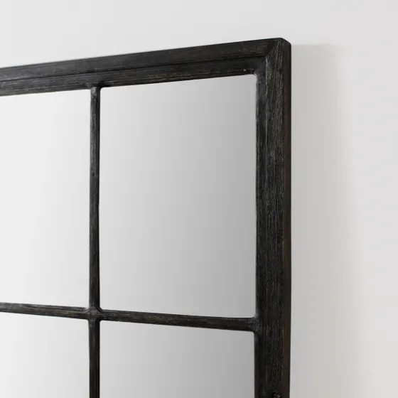 Grande Black Window Pane Leaner Mirror-Kirkland's Home Flash Sale