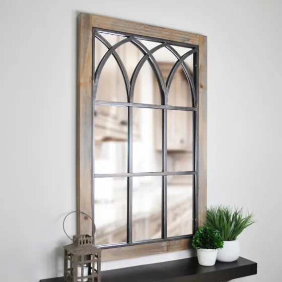 Grandview Arched Windowpane Mirror, 24X37.5 In.-Kirkland's Home Best Sale