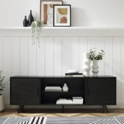 Graphite 2-Door Glass Shelf Media Cabinet-Kirkland's Home Outlet
