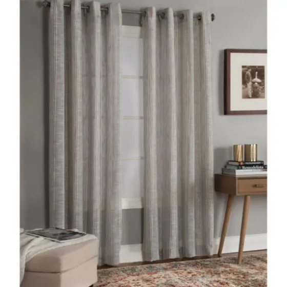 Graphite Stripe Single Curtain Panel, 84 In.-Kirkland's Home Hot