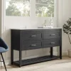 Graphite Wood Storage Buffet With Faux Marble Top-Kirkland's Home Cheap