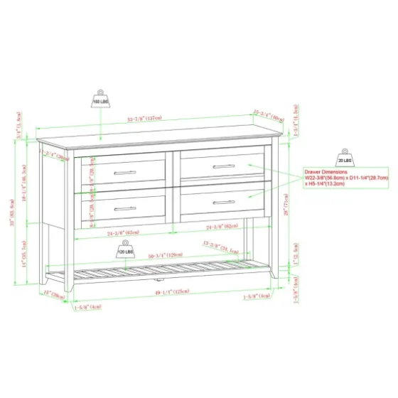 Graphite Wood Storage Buffet With Faux Marble Top-Kirkland's Home Cheap