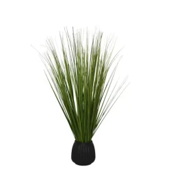 Grass Arrangement In Black Ribbed Pot-Kirkland's Home Discount