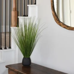 Grass Arrangement In Black Ribbed Pot-Kirkland's Home Discount