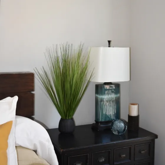 Grass Arrangement In Black Ribbed Pot-Kirkland's Home Discount