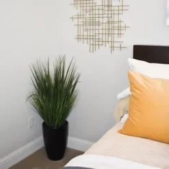 Grass Arrangement In Black Cement Pot-Kirkland's Home Hot