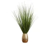 Grass Arrangement In Crackled Gold Pot-Kirkland's Home Outlet
