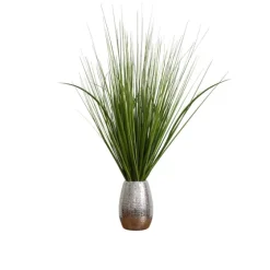 Grass Arrangement In Crackled Silver Pot-Kirkland's Home Store