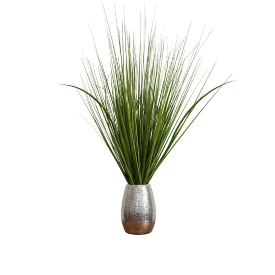 Grass Arrangement In Crackled Silver Pot-Kirkland's Home Store