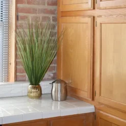 Grass Arrangement In Gold Ribbed Pot-Kirkland's Home Online