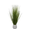 Grass Arrangement In White Ribbed Pot-Kirkland's Home Cheap