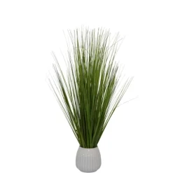 Grass Arrangement In White Ribbed Pot-Kirkland's Home Cheap