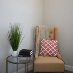 Grass Arrangement In White Ribbed Pot-Kirkland's Home Cheap