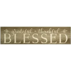 Grateful, Thankful, Blessed Wooden Wall Plaque-Kirkland's Home Best Sale