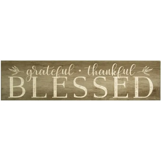 Grateful, Thankful, Blessed Wooden Wall Plaque-Kirkland's Home Best Sale