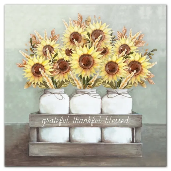 Gratitude Sunflowers Canvas Art Print-Kirkland's Home Outlet