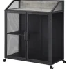 Gray And Black Mesh 2-Door Bar Cart-Kirkland's Home Best Sale
