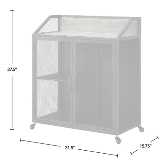 Gray And Black Mesh 2-Door Bar Cart-Kirkland's Home Best Sale