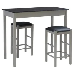 Gray And Black 3-Pc. Stool And Table Set-Kirkland's Home Sale