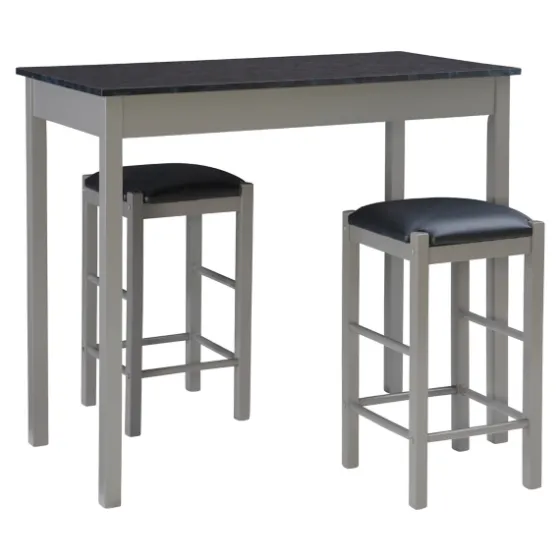Gray And Black 3-Pc. Stool And Table Set-Kirkland's Home Sale