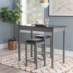 Gray And Black 3-Pc. Stool And Table Set-Kirkland's Home Sale