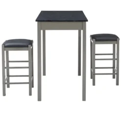 Gray And Black 3-Pc. Stool And Table Set-Kirkland's Home Sale