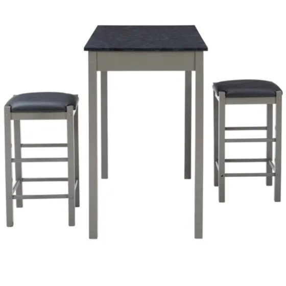Gray And Black 3-Pc. Stool And Table Set-Kirkland's Home Sale