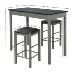 Gray And Black 3-Pc. Stool And Table Set-Kirkland's Home Sale