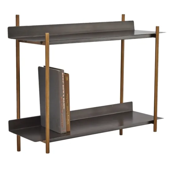 Gray And Brass Metal Wall Shelf-Kirkland's Home Fashion