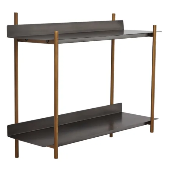 Gray And Brass Metal Wall Shelf-Kirkland's Home Fashion