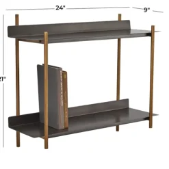 Gray And Brass Metal Wall Shelf-Kirkland's Home Fashion
