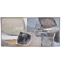 Gray And Brown Abstract Stones Framed Wall Art-Kirkland's Home Outlet