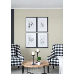 Gray And Cream Foliage 4-Pc. Framed Wall Art Set-Kirkland's Home Best
