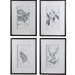 Gray And Cream Foliage 4-Pc. Framed Wall Art Set-Kirkland's Home Best