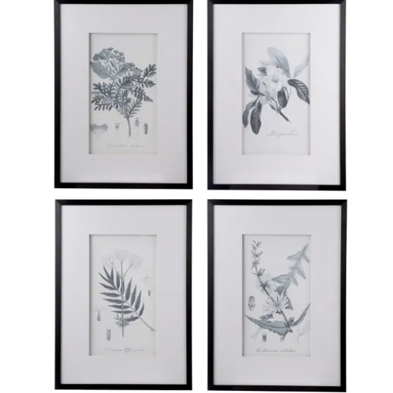 Gray And Cream Foliage 4-Pc. Framed Wall Art Set-Kirkland's Home Best