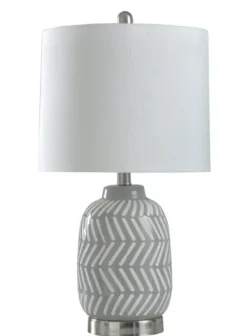 Gray And Etched Table Lamp-Kirkland's Home Sale