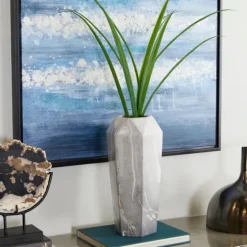 Gray And Gold Faux Marble Geometric Vase-Kirkland's Home Cheap