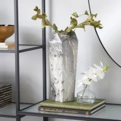 Gray And Gold Faux Marble Geometric Vase-Kirkland's Home Cheap