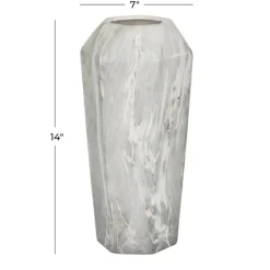 Gray And Gold Faux Marble Geometric Vase-Kirkland's Home Cheap