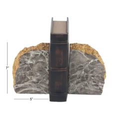 Gray And Gold Marble Geode Bookends, Set Of 2-Kirkland's Home Hot